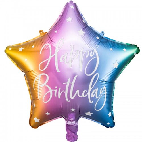 Balão Estrela Happy Birthday